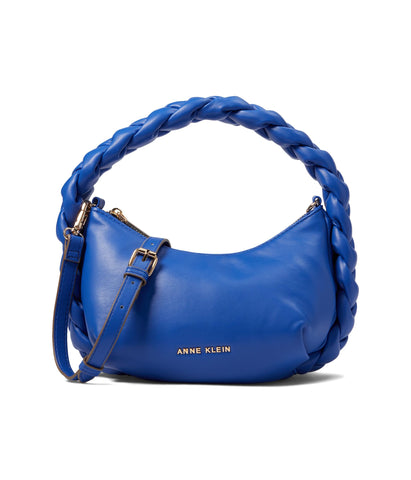Anne Klein Convertible Crescent Shoulder Bag w/Braided Trim Lazuli Blue One Size Anne Klein Convertible Crescent Shoulder Bag w/Braided Trim Lazuli Blue One Size
