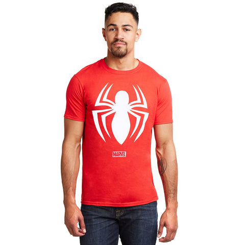 Marvel Men's Spiderman Logo T Shirt, Cherry Red, M UK Marvel Men's Spiderman Logo T Shirt, Cherry Red, M UK