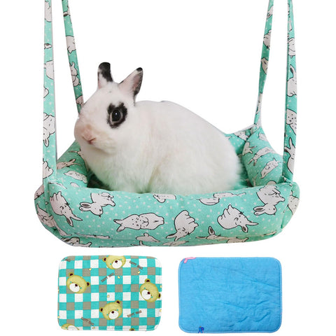 RMNHPTK Rabbit Hammock Swing Small Animal Hanging Swing Hammock Bed with 2 Pads Pet Hammock Swing for Rabbits Guinea Pigs Chinchillas Kitten (Green Rabbit) RMNHPTK Rabbit Hammock Swing Small Animal Hanging Swing Hammock Bed with 2 Pads Pet Hammock Swing for Rabbits Guinea Pigs Chinchillas Kitten (Green Rabbit)