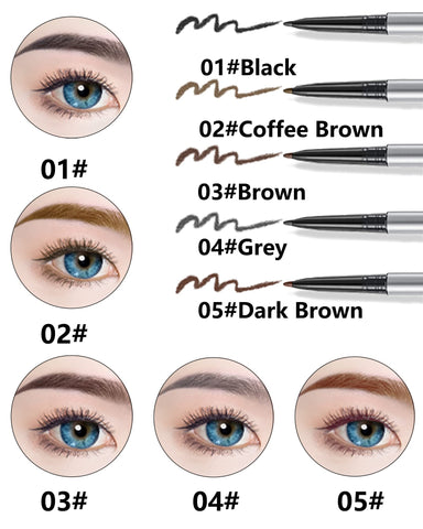 Eyebrow Pencil with Spoolie Brush- 4Pcs Professional Micro 1.5mm Tip Brow Pencil with Dual Ends Kit, Longwearing Waterproof Sweat-proof Eye Brow Pencil, Eyebrow Makeup Pencil for Women-05 Dark Brown Eyebrow Pencil with Spoolie Brush- 4Pcs Professional Micro 1.5mm Tip Brow Pencil with Dual Ends Kit, Longwearing Waterproof Sweat-proof Eye Brow Pencil, Eyebrow Makeup Pencil for Women-05 Dark Brown