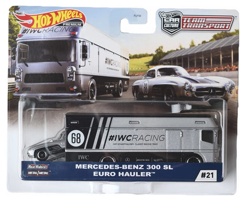 Hot Wheels Mercedes Benz 300 SL Euro Hauler - Team Transport - Euro Hauler #21 Hot Wheels Mercedes Benz 300 SL Euro Hauler - Team Transport - Euro Hauler #21