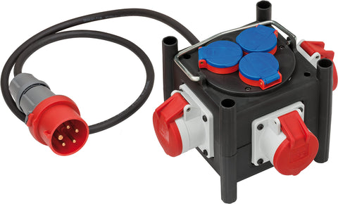 Brennenstuhl Compact Rubber Power Distributor / Rubber Distributor (1m cable, 3x CEE 400V/16A, 3x 230V/16A, construction site use and permanent outdoor use, Made in Germany) Brennenstuhl Compact Rubber Power Distributor / Rubber Distributor (1m cable, 3x CEE 400V/16A, 3x 230V/16A, construction site use and permanent outdoor use, Made in Germany)