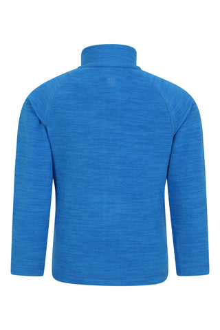 Mountain Warehouse Snowdonia Kids Fleece Jacket - Soft Touch Sweater, Lightweight, Quick Drying Pullover, Antipill Top - For Travelling & Outdoors Blue 11-12 Years