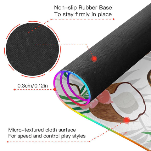 Coconut Piece Palm Leaves Hibiscus Wireless Charging Mouse Pad for Mobile Phone Extra Large Gaming Mousepad with 13 Lighting Modes Keyboard Mat for Gaming MacBook PC Laptop Desk Home Office Coconut Piece Palm Leaves Hibiscus Wireless Charging Mouse Pad for Mobile Phone Extra Large Gaming Mousepad with 13 Lighting Modes Keyboard Mat for Gaming MacBook PC Laptop Desk Home Office