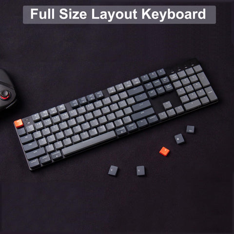Keychron K5 SE Hot-swappable Wireless Mechanical Keyboard, Ultra-Slim Full Size 104 Keys White Backlight Bluetooth/Wired Aluminum Gaming Keyboard for Mac Windows, Low Profile Gateron Brown Switch