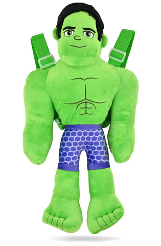 Marvel Spidey and his Amazing Friends Boys' Kids Plush Toy Backpack - 18 Inch, Adjustable Straps, Zipper Closure (The Hulk) Marvel Spidey and his Amazing Friends Boys' Kids Plush Toy Backpack - 18 Inch, Adjustable Straps, Zipper Closure (The Hulk)