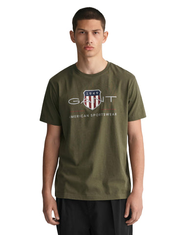 GANT Men's REG Archive Shield SS T-Shirt, Juniper Green, XXL GANT Men's REG Archive Shield SS T-Shirt, Juniper Green, XXL