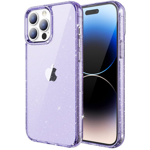 JETech Glitter Case for iPhone 14 Pro Max 6.7-Inch, Bling Sparkle Shockproof Phone Bumper Cover, Cute Sparkly for Women and Girls (Light Purple) JETech Glitter Case for iPhone 14 Pro Max 6.7-Inch, Bling Sparkle Shockproof Phone Bumper Cover, Cute Sparkly for Women and Girls (Light Purple)