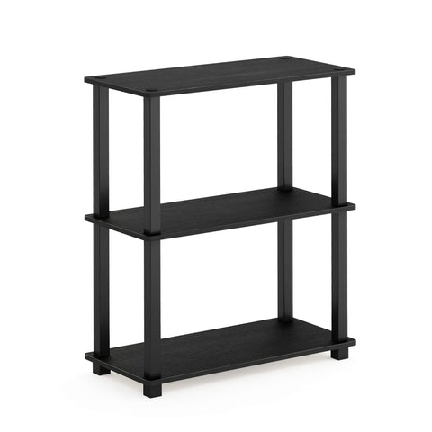 Furinno Turn-S-Tube 3-Tier Compact Multipurpose Shelf Display Rack with Square Tube, Americano/Black Furinno Turn-S-Tube 3-Tier Compact Multipurpose Shelf Display Rack with Square Tube, Americano/Black