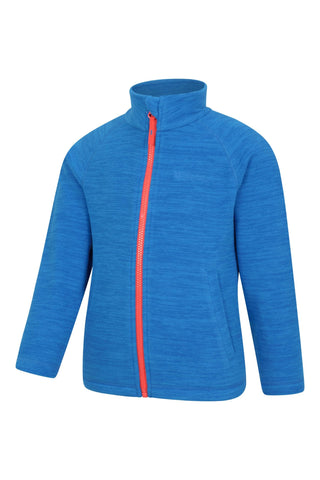 Mountain Warehouse Snowdonia Kids Fleece Jacket - Soft Touch Sweater, Lightweight, Quick Drying Pullover, Antipill Top - For Travelling & Outdoors Blue 11-12 Years