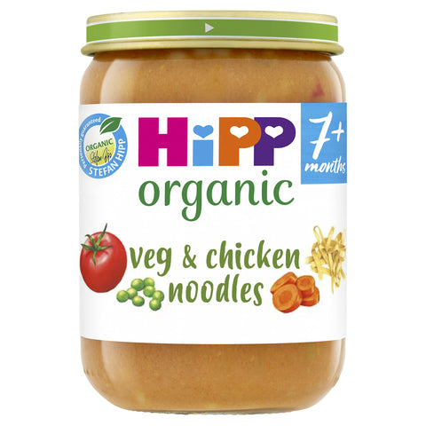 HiPP Organic Veg & Chicken Noodles Baby Food Jar 7+ Months, 6 x 190g HiPP Organic Veg & Chicken Noodles Baby Food Jar 7+ Months, 6 x 190g