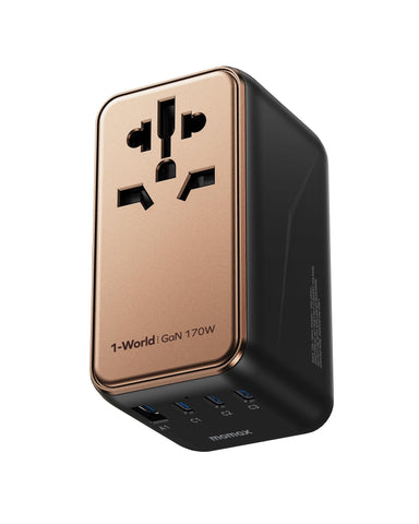 MOMAX Universal Travel Adapter, 170W GaN International Power Adapter, 3 USB-C 1 USB-A, Worldwide Travel Plug Adapter, International Power Adapter for Most Europe, UK, USA, Japan, AU(Type C/A/G/I) MOMAX Universal Travel Adapter, 170W GaN International Power Adapter, 3 USB-C 1 USB-A, Worldwide Travel Plug Adapter, International Power Adapter for Most Europe, UK, USA, Japan, AU(Type C/A/G/I)