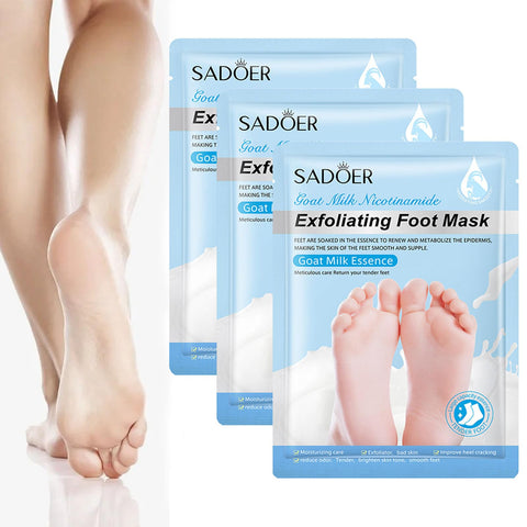 Foot Mask, Moisturizing Foot Peel Mask with Goat Milk and Niacinamide, Hydrating Mask Socks for Dry Cracked Feet Care, 3 Pack of Regular Size Exfoliating Foot Masks for Dry and Cracked Heels Foot Mask, Moisturizing Foot Peel Mask with Goat Milk and Niacinamide, Hydrating Mask Socks for Dry Cracked Feet Care, 3 Pack of Regular Size Exfoliating Foot Masks for Dry and Cracked Heels