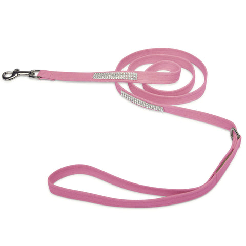 Susan Lanci Designs Premium Ultrasuede 3 Row Giltmore Pet Leash, Perfect Pink, 6 FT Susan Lanci Designs Premium Ultrasuede 3 Row Giltmore Pet Leash, Perfect Pink, 6 FT