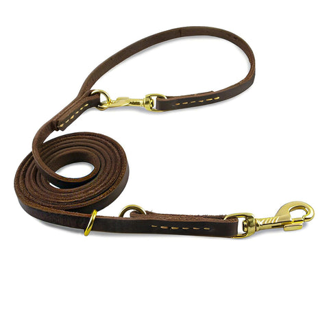 Nordkawa Leather Dog Leash - 8FT Multi Function Genuine Leather Leash for Dogs, Hands Free Dog Training Leash, Adjustable Slip Lead Dog Leash for Small, Medium and Large Dogs (Brown) (8ft) Nordkawa Leather Dog Leash - 8FT Multi Function Genuine Leather Leash for Dogs, Hands Free Dog Training Leash, Adjustable Slip Lead Dog Leash for Small, Medium and Large Dogs (Brown) (8ft)
