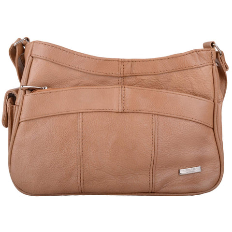 Womens Leather Handbag/Shoulder Bag 3743 with Side Mobile Pocket (Tan) Womens Leather Handbag/Shoulder Bag 3743 with Side Mobile Pocket (Tan)
