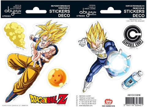 AbyStyle - Stickers - DBZ 16x11cm Son Goku & Vegeta - AbyStyle - Stickers - DBZ 16x11cm Son Goku & Vegeta -