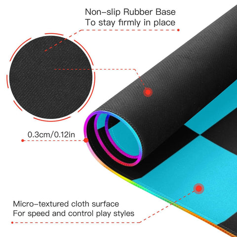 Checkboard Black Blue Plaid Wireless Charging Mouse Pad for Mobile Phone Extra Large Gaming Mousepad with 13 Lighting Modes Mouse Mat for Office Home Gaming MacBook PC Laptop Desk Checkboard Black Blue Plaid Wireless Charging Mouse Pad for Mobile Phone Extra Large Gaming Mousepad with 13 Lighting Modes Mouse Mat for Office Home Gaming MacBook PC Laptop Desk