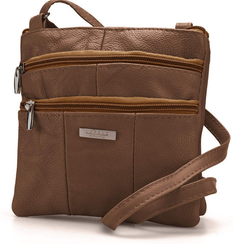 Lorenz Ladies Small Genuine Soft Leather Cross Body / Shoulder Bag (1) # 1941 - Brown Lorenz Ladies Small Genuine Soft Leather Cross Body / Shoulder Bag (1) # 1941 - Brown