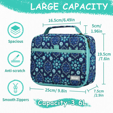 VASCHY Large Pencil Case, Pen Pouch Bag with Detachable Layers Girls Aesthetic Maker Holder with Big Compartment and Top Handle Desk Organizer for Women College Office(Blue Snowflake)