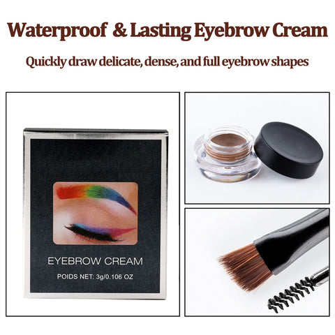 Waterproof Brow Pomade - Brown Eyebrow Cream With Eyebrow Brush - Brow Pencil High Pigment Long Lasting Wear, Smudge Proof, Sweat Resistant, Easy to Slide and Quickly Dry - Eyebrow Makeup for Women (Brown) Waterproof Brow Pomade - Brown Eyebrow Cream With Eyebrow Brush - Brow Pencil High Pigment Long Lasting Wear, Smudge Proof, Sweat Resistant, Easy to Slide and Quickly Dry - Eyebrow Makeup for Women (Brown)