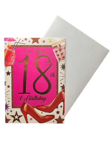 Sensations / Xpress Yourself Female Age 18 Birthday Card, peach|pink|brown|red|orange Sensations / Xpress Yourself Female Age 18 Birthday Card, peach|pink|brown|red|orange