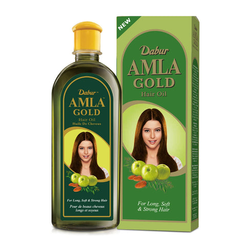 Dabur Amla Gold Hair Oil - 300ml | For Natural Beautiful, Long, Soft & Strong Hair | Blend with Almond & Henna For Root To Tip Nourishment