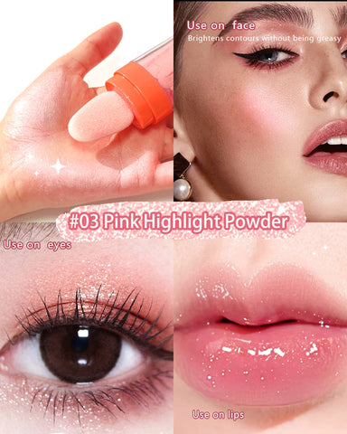 Body Glitter Highlighter Powder Stick,Polvo De Hadas Face Body Shimmer Sparkle Loose Highlight Powder,High Gloss Fairy Glitter Christmas Makeup for Hair Face Body Cosmetic with Bright Luster -03#Pink Body Glitter Highlighter Powder Stick,Polvo De Hadas Face Body Shimmer Sparkle Loose Highlight Powder,High Gloss Fairy Glitter Christmas Makeup for Hair Face Body Cosmetic with Bright Luster -03#Pink