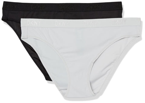 DKNY Women's Micro Logo Bikini, Black/Aluminum DKNY Women's Micro Logo Bikini, Black/Aluminum