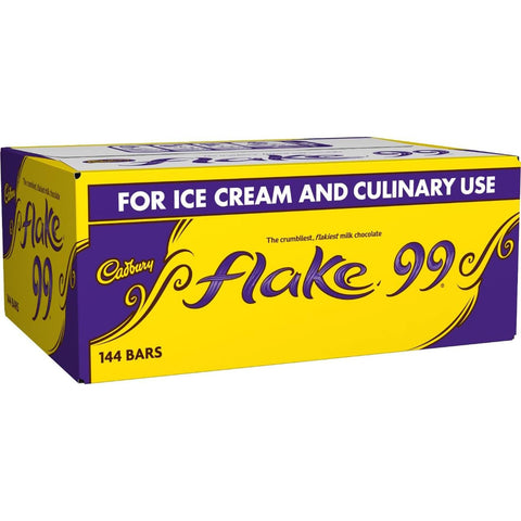 Cadbury Flake 99 Multipack Box, 144 Individual Chocolate Bars for Ice Cream, Baking and Catering, 1.4 Kg (Packaging May Vary) Cadbury Flake 99 Multipack Box, 144 Individual Chocolate Bars for Ice Cream, Baking and Catering, 1.4 Kg (Packaging May Vary)