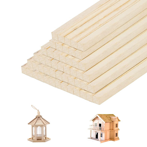 60 Pieces Bamboo Strips, SPOKKI Natural Square Wooden Dowel Rods, 300×6mm Extra Long Unfinished Craft Sticks, Woodcraft Balsa Wood for DIY Crafts, Art Projects, Model Making, Decorations 60 Pieces Bamboo Strips, SPOKKI Natural Square Wooden Dowel Rods, 300×6mm Extra Long Unfinished Craft Sticks, Woodcraft Balsa Wood for DIY Crafts, Art Projects, Model Making, Decorations