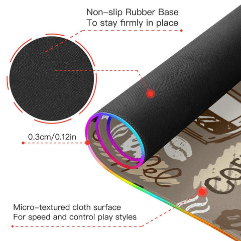 Coffee Wireless Charging Mouse Pad for Mobile Phone Extra Large Gaming Mousepad with 13 Lighting Modes Extended Desk Mat for Office Home Gaming MacBook PC Laptop Desk Coffee Wireless Charging Mouse Pad for Mobile Phone Extra Large Gaming Mousepad with 13 Lighting Modes Extended Desk Mat for Office Home Gaming MacBook PC Laptop Desk