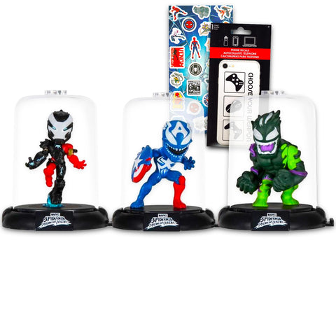 Marvel Spiderman Maximum Venom Action Figure Blind Bag Set - Bundle of 3 Venomized Superhero Domez Figurines, Stickers and More | Mini Goodie Bag Fillers Marvel Spiderman Maximum Venom Action Figure Blind Bag Set - Bundle of 3 Venomized Superhero Domez Figurines, Stickers and More | Mini Goodie Bag Fillers