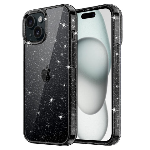 JETech Glitter Case for iPhone 15 6.1-Inch, Bling Sparkle Shockproof Phone Bumper Cover, Cute Sparkly for Women and Girls (Black) JETech Glitter Case for iPhone 15 6.1-Inch, Bling Sparkle Shockproof Phone Bumper Cover, Cute Sparkly for Women and Girls (Black)