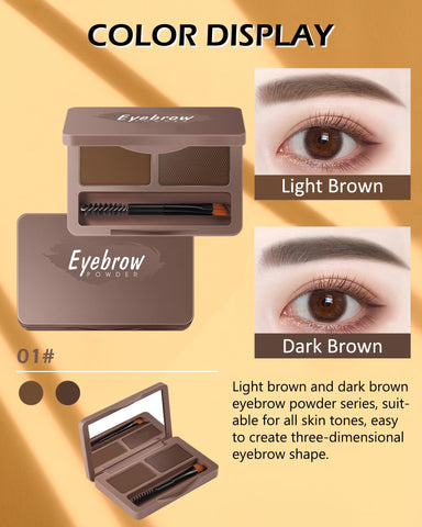 Eyebrow Powder Kit-2 Colors Soft Eye Brow Tinted Powder Palette, Waterproof & Long Lasting Dark/Light Brown Brow Filler, Professional Eyebrow Contour Makeup for Women with Mirror Brow Brush & Razor-1# Eyebrow Powder Kit-2 Colors Soft Eye Brow Tinted Powder Palette, Waterproof & Long Lasting Dark/Light Brown Brow Filler, Professional Eyebrow Contour Makeup for Women with Mirror Brow Brush & Razor-1#