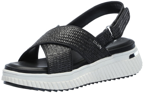 DKNY Women's Malai Woven Crisscross Slingback Platform Sandal Slide, Black, 8 DKNY Women's Malai Woven Crisscross Slingback Platform Sandal Slide, Black, 8