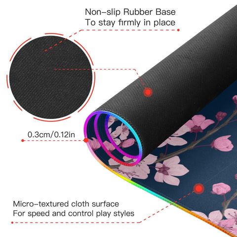 Cherry Blossoms Wireless Charging Mouse Pad for Mobile Phone Extra Large Gaming Mousepad with 13 Lighting Modes Extended Desk Mat for Gaming MacBook PC Laptop Desk Home Office Cherry Blossoms Wireless Charging Mouse Pad for Mobile Phone Extra Large Gaming Mousepad with 13 Lighting Modes Extended Desk Mat for Gaming MacBook PC Laptop Desk Home Office