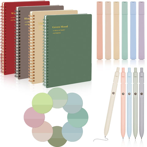 IDEWEI Aesthetic Spiral Notebook Journal for Women-A5 Cute Notebook 5.7" x 8.2" with Aesthetic Pens Highlighters Sticky Notes for Work Office School Supplies-Complete Journals Notebooks Gift Set IDEWEI Aesthetic Spiral Notebook Journal for Women-A5 Cute Notebook 5.7" x 8.2" with Aesthetic Pens Highlighters Sticky Notes for Work Office School Supplies-Complete Journals Notebooks Gift Set