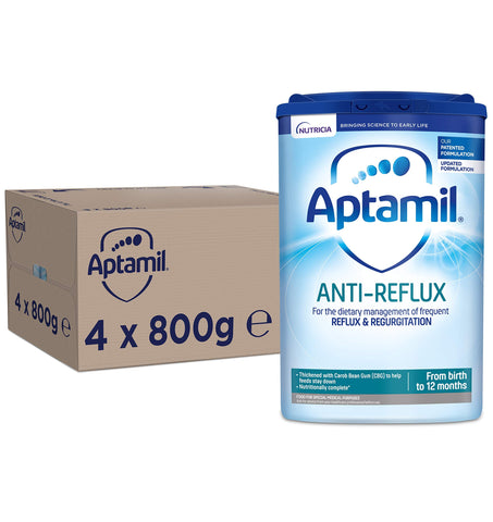 Aptamil Anti-Reflux Baby Milk Powder Formula, from Birth, 800g (Pack of 4) Aptamil Anti-Reflux Baby Milk Powder Formula, from Birth, 800g (Pack of 4)