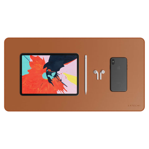 Satechi Eco-Leather Desk Mat, Large Mouse Pad Scratch and Water Resistant, Easy to Clean, Desk Pad for Office and Home, 23†x 12.2†- Brown Satechi Eco-Leather Desk Mat, Large Mouse Pad Scratch and Water Resistant, Easy to Clean, Desk Pad for Office and Home, 23†x 12.2†- Brown