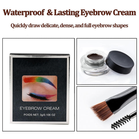 Rosarden Waterproof Brow Pomade, Black Eyebrow Cream with Eyebrow Brush, Eyebrow Gel Long Lasting Wear, Brow Pencil High Pigment, Smudgeproof, Sweatproof and Quickly Dry, Eyebrow Makeup for Women Rosarden Waterproof Brow Pomade, Black Eyebrow Cream with Eyebrow Brush, Eyebrow Gel Long Lasting Wear, Brow Pencil High Pigment, Smudgeproof, Sweatproof and Quickly Dry, Eyebrow Makeup for Women