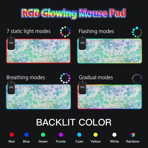 Color Leaves Wireless Charging Mouse Pad for Mobile Phone Extra Large Gaming Mousepad with 13 Lighting Modes Mouse Mat for MacBook PC Laptop Desk Office Home Gaming Color Leaves Wireless Charging Mouse Pad for Mobile Phone Extra Large Gaming Mousepad with 13 Lighting Modes Mouse Mat for MacBook PC Laptop Desk Office Home Gaming