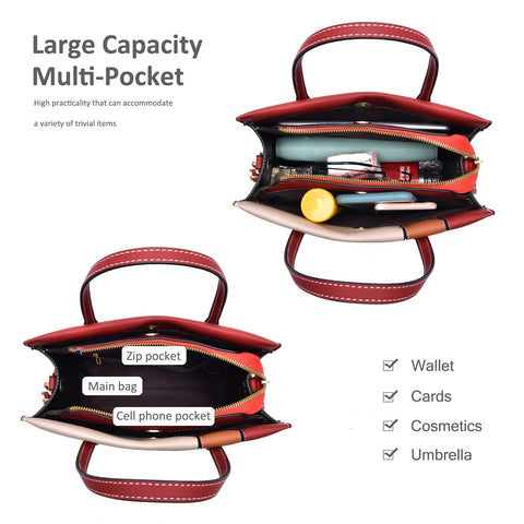 NICOLE & DORIS Stitching Stripes Crossbody Bags Women Handbag Elegant Shoulder Bag Ladies Satchel PU Leather Messenger Bags Waterproof Tote for Daily Shopping Red NICOLE & DORIS Stitching Stripes Crossbody Bags Women Handbag Elegant Shoulder Bag Ladies Satchel PU Leather Messenger Bags Waterproof Tote for Daily Shopping Red