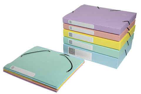 Exacompta - Ref. 18560E - 1 CARTOBOX filing box with rubber bands - delivered flat - 2.5 cm spine - in glossy Aquarel card - dimensions 25 x 33 cm - for A4 - random colour Exacompta - Ref. 18560E - 1 CARTOBOX filing box with rubber bands - delivered flat - 2.5 cm spine - in glossy Aquarel card - dimensions 25 x 33 cm - for A4 - random colour
