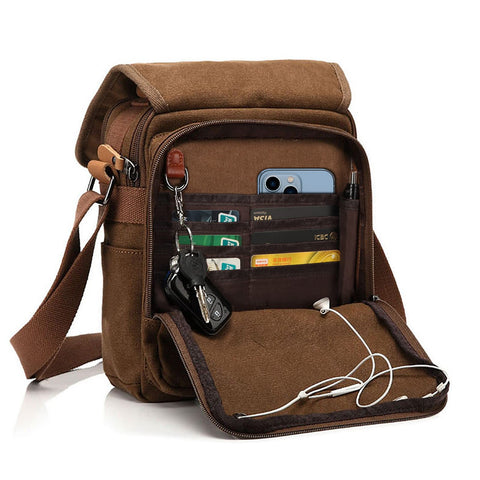 CHEREEKI Canvas Bag, Shoulder Bag Messenger Bag with Multiple Pockets (Hold 10 inch Tablet, iPad, Kindle) CHEREEKI Canvas Bag, Shoulder Bag Messenger Bag with Multiple Pockets (Hold 10 inch Tablet, iPad, Kindle)