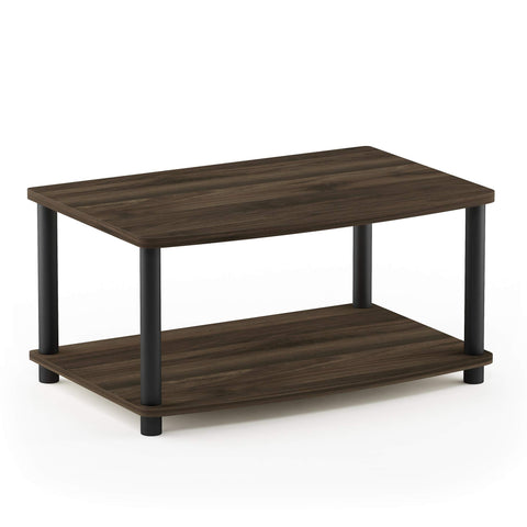Furinno Turn-N-Tube No Tools 2-Tier Elevated TV Stand, Plastic Round Tubes, Columbier Walnut/Black Furinno Turn-N-Tube No Tools 2-Tier Elevated TV Stand, Plastic Round Tubes, Columbier Walnut/Black