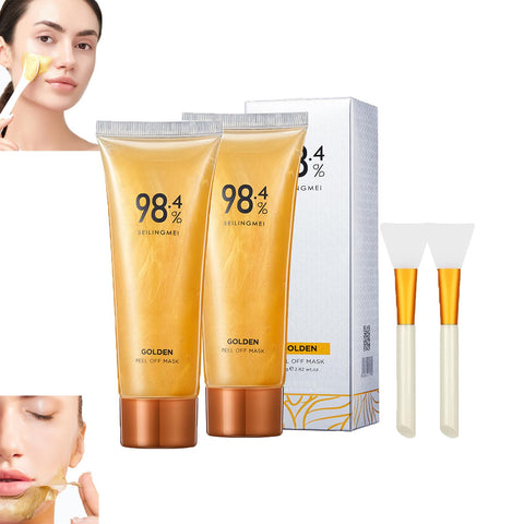 2Pcs Gold Foil Peel-Off Mask,98.4% Golden Peel Off Mask, 98.4 Gold Mask,Anti-Aging Gold Face Mask for Moisturizing,Gold Peel Off Mask, Reduces Fine Lines,Cleans Pores 2Pcs Gold Foil Peel-Off Mask,98.4% Golden Peel Off Mask, 98.4 Gold Mask,Anti-Aging Gold Face Mask for Moisturizing,Gold Peel Off Mask, Reduces Fine Lines,Cleans Pores