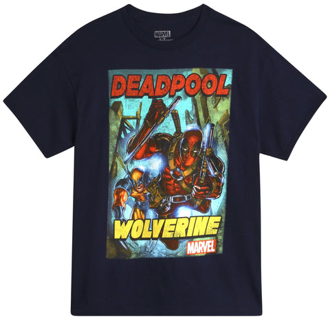 Marvel Men's X-Men T-Shirt - Deadpool and Wolverine Short Sleeve Crewneck Graphic Tee - Superhero T-Shirt for Men (S-XXL), Size Medium, Navy Marvel Men's X-Men T-Shirt - Deadpool and Wolverine Short Sleeve Crewneck Graphic Tee - Superhero T-Shirt for Men (S-XXL), Size Medium, Navy