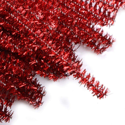 100pcs Pipe Cleaners Chenille Stems for DIY Art Supplies Craft Projects 6mmx30cm Christmas Pipe Cleaners Decoration, Glitter Red 100pcs Pipe Cleaners Chenille Stems for DIY Art Supplies Craft Projects 6mmx30cm Christmas Pipe Cleaners Decoration, Glitter Red