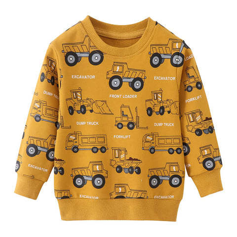 Little Hand Toddler Boys Sweatshirt Boys Digger Jumpers Long Sleeve Pullover Little Boys Kids Tops Shirts Age 4-5 Years
